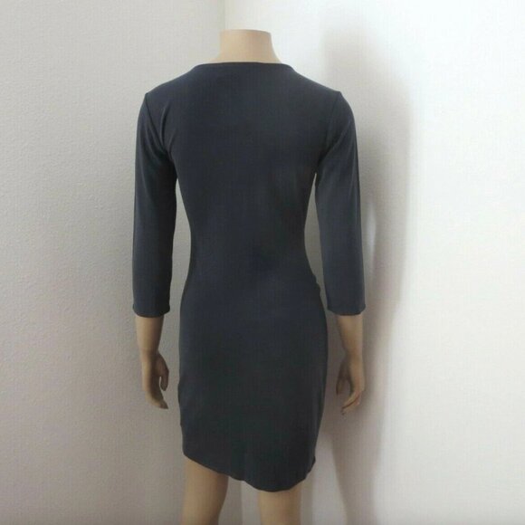NWT Abercrombie Womens Knot Front T-Shirt Tee Dress Size XS S Gray 3/4 Sleeve - Picture 7 of 7
